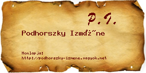 Podhorszky Izméne névjegykártya